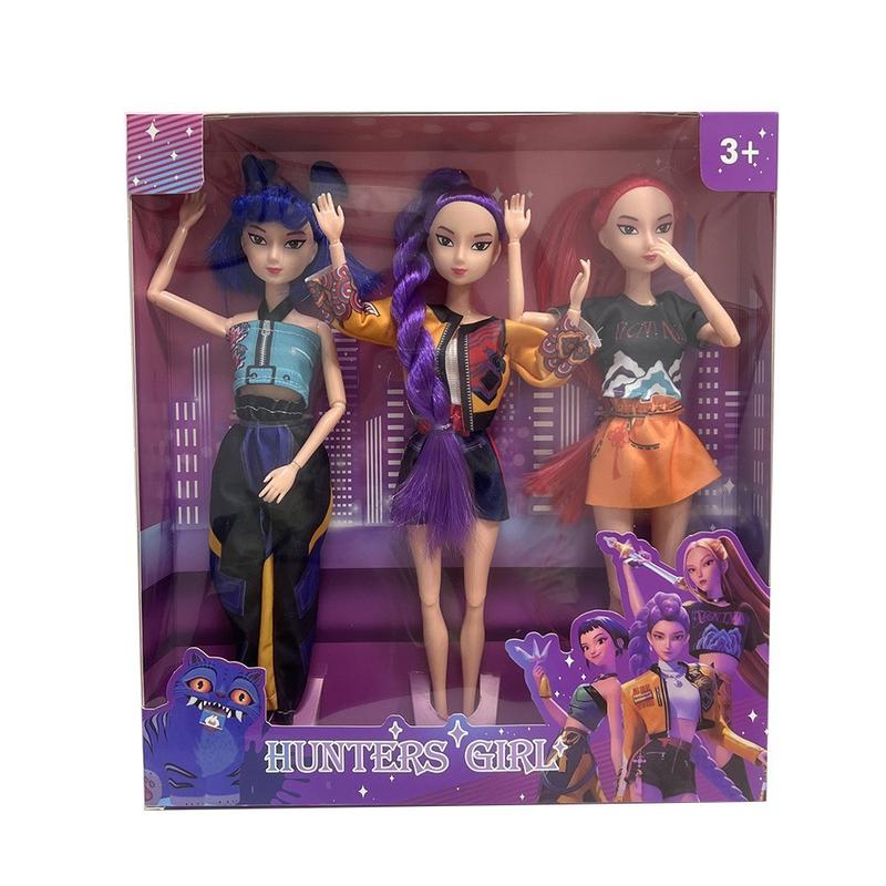 K-pop Demon Hunters Anime action figure doll 11.5 inches–12 Joint Movable Anime-Rumi, Mira and Zoey, Anime-Inspired Collectible Dolls, Mystery Box Merch Gift for Fans & Kids-desk display-Kpop Idol Merch Collectibles