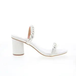 Dolce Vita Melodee Womens White Synthetic Slip On Slides Sandals Shoes