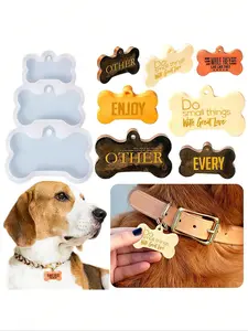 1Pcs DIY Dog Tag Pendant Bone Shaped Silicone Mould Shaped Crafts Keychain Pendant Making Tools Epoxy Resin Mold Jewelry Making Tool Crafting Epoxy Resin Friendly