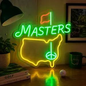 Golf Masters The 19th Hole LED Neon Sign Glow Light Signs - Acrylic Wall Decor, Vibrant Glow Indoor Lighting for Golf Enthusiasts