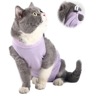 Cat Professional Recovery Suit for Abdominal Wounds and Skin Diseases, E-Collar Alternative for Cats and Dogs, After Surgey Wear Anti Licking