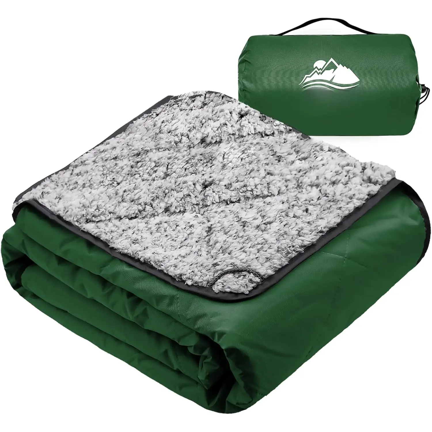 Sherpa Warm Outdoor Camping Blanket -  Stadium Blanket for Cold Weather, Camp,  Mom and Concert - Camping Quilt