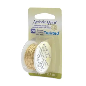 Artistic Wire 20 Gauge Brass Craft Wire for Jewelry Making Tarnish Resistant Round Twist 0.81 mm Soft Wrapping Wire Made in USA