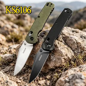KS6106 Folding Knife, Fruit Knife, Pocket Knife, Linen and G10 Handle, High-End Durable Blade, Outdoor Convenience Tool, EDC Multi-Tool, Gift for Men