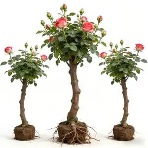 1 Red Rose Seedling - Fragrant Lasting Flowering & Disease Tolerant | Bare Roots or Potted Plants | Ideal for Home Gardens, Yards, Pots