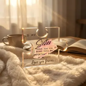 Acrylic Puzzle Plaque for Sisters, Heartfelt Friendship Keepsake, Photo Prop Decor for Best Friends, Thoughtful Gift for Birthdays, Weddings & Holiday Season