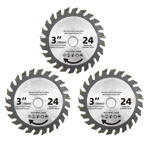 3Pack 3 Inch 24T Carbide Circular Saw Blade for Cuts Woods, Plastic, PCV, Acrylic, Aluminum, 7/16" Arbor Compatible with All Dremel Saw-MAX, Ultra-Saws, RotoZip Saws, Rigid 3" Multi-Material Saw