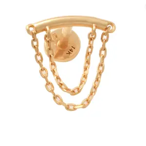 14K Solid Gold Ear Piercings for Women - Fashion Accessory