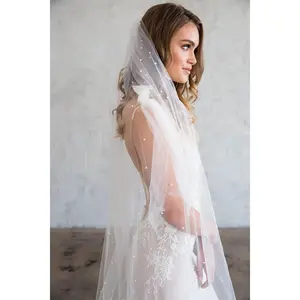 EVONY CHAPEL VEIL - WITH SCATTERED PEARLS