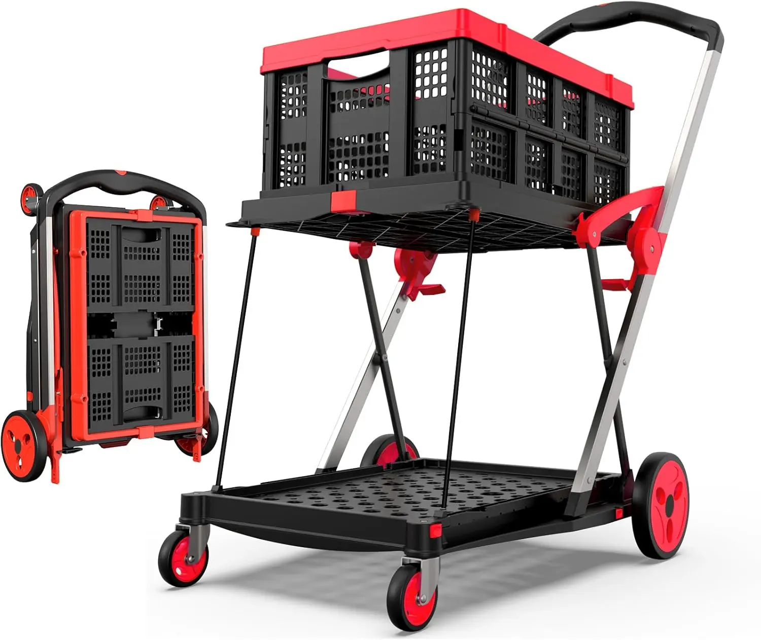 TOLRET Collapsible Shopping Cart with Wheels