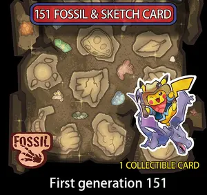 Pokemon 151 Fossil Sketch Card Museum Exhibition 1 Collectible Card Pack First Generation