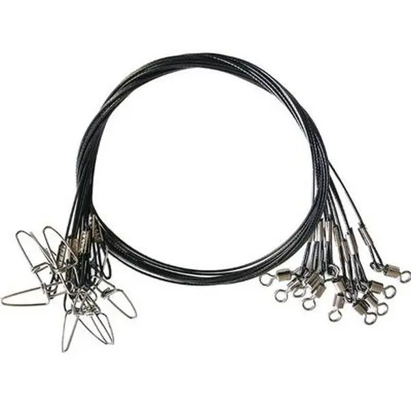 Stainless Steel Fishing Wire Leaders Line 19.68 In 150lb Heavy Duty Snaps 20 Pc