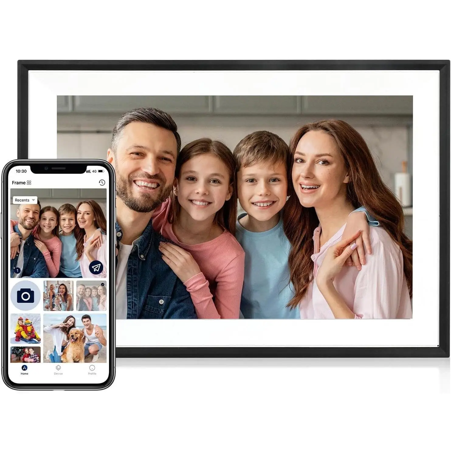 Digital Picture Frame, 10.1 Inch Picture Frame with 1280*800 HD IPS Touch Screen, Smart Digital Photo Frame Built-in 32GB Memory, Auto-Rotate Easy Setup to Share Photos or Videos via AiMOR APP (Black)