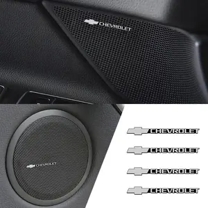 4pcs 3D Car Audio Stereo Speaker Badge Sticker Decal, Accessories for Chevrolet Onix Cruze Silverado Impala Equinox Malibu Tahoe Cobalt Camaro Trax