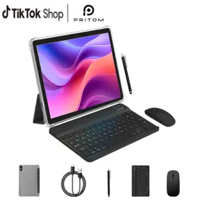 [Summervibes]PRITOM 2026 Android 15 Tablet 12GB(4+8)RAM 64GB ROM With Bluetooth Audio Dual Cameras 2-in-1 Detachable Keyboard Set 10.1-inch Screen Perfect MothersDay Gift & Back-to-School Gift