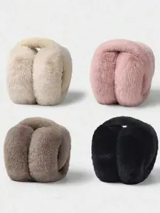 Winter Foldable Ear Warmer, Ear Protectors, Ear Defender, Thick Soft Fleece Material, Random Color, Suitable for Commuting, Cycling, Skiing, Outdoor Activities