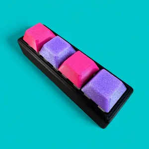 Custom 4 Key Mechanical Keyboard Clicker Keychain – Choose Keycap Color, Base Color & Switch Type – Fidget Toy – Stress Relief - Stim Toy