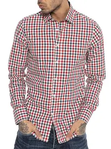 Men's Classic Country Plaid Checkered Shirt, Outdoor Work Long Sleeve Casual Men's Shirt, Comfortable Fit, Durable Material, Ideal Daily Wear Cs7067