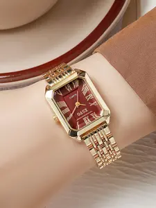 Elegant Women's Quartz Watch, Modern Fashionable Wristwatch, Silver Color Alloy Case, Rectangle Analog Dial, Casual Style, Perfect for All Seasons