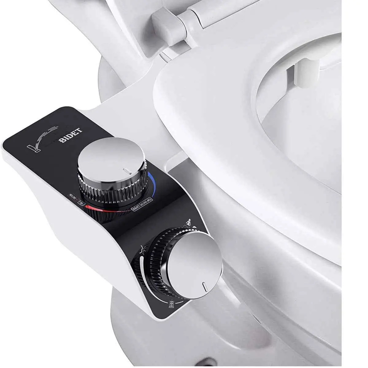Ultra-Slim Non-Electric Bidet Toilet Seat with Easy Install, Butt Flusher and Self-Cleaning Sprayer