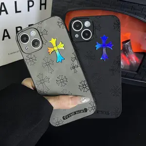 Elegant Gradient Cross-Pattern Luxury Lambskin Phone Case for iPhone 17/17 Pro/17 Pro Max/16/15/14/13/12/11 and 16 Plus—Premium Protective Case, Stylish Design, Unisex