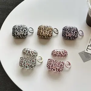 Five-Color Leopard Print Ring Earphone Case for Apple AirPods Pro 3/2, AirPods 4/3/2, Fashionable Women's Earphone Cover, Earphone Protective Cover