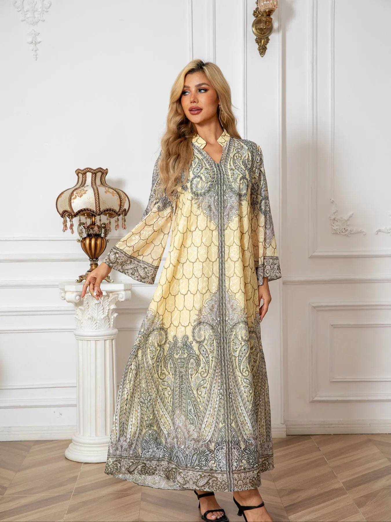 Women's All Over Print Long Sleeve Dress, Elegant Dresses, Chic Elegant Aesthetic, Elegant Long Dress for Party Holiday Wedding Guest, Ladies Clothes for All Seasons - TikTok Shop Women's All Over Print Long Sleeve Dress, Elegant Dresses, Chic Elegant Aesthetic, Elegant Long Dress for Party Holiday Wedding Guest, Ladies Clothes for All Seasons - TikTok Shop