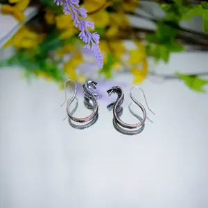 Witchy Boho Style Earring, Snake Design, Bohemian Hippie Jewelry, Gift for Her, Gypsy Earring, Hippie Accessories, Whimsical Jewelry, Vintage Accessories