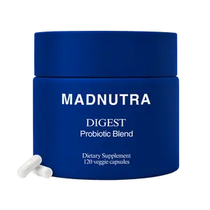 MADNUTRA Digest Probiotic Blend - Daily Probiotic & Prebiotic Supplement for Gut Immune & Digestive Support - Vegan Non-GMO GMP Certified