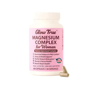 Magnesium Complex for Women – High Absorption 5-Form Blend (500 mg) Magnesium Glycinate, Citrate, Oxide, Malate & Hydroxide – Vegan, Non-GMO Supports Sleep, Energy, Hormone & Bone – 60 Capsules