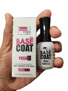 Fantasy Nails Base Gel 15ml Brush-On Gel Polish - Flawless Cutics Manicure Cosmetic - Strong Foundation for Nails