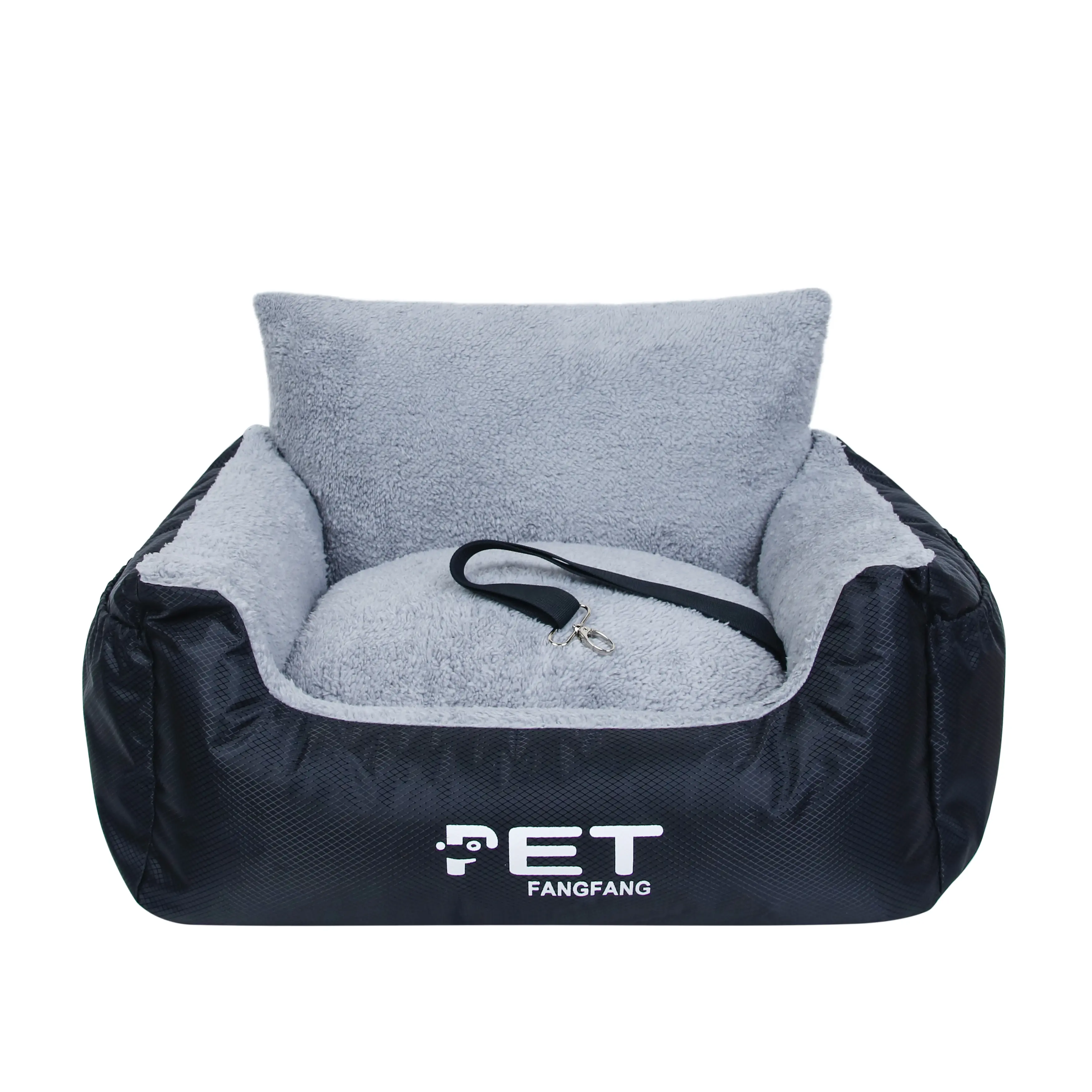 Portable Polyester Pet Car Kennel - Foldable 15kg Medium Dog Safety Seat with Anti-Slip Fixing, Travel Bed for Cats