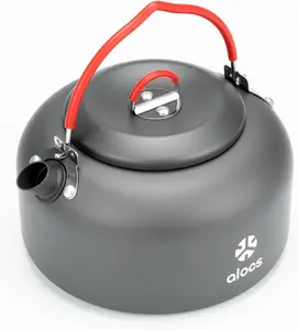 Alocs 1.4L Kettle Teapot, Portable Camping Coffee Pot, Hard-Anodized Aluminum Camping Kettle, Compact Tea Kettle for Stove Top, Outdoor, Hiking, Camping, Picnic and Traveling