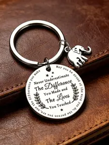 Thank You Appreciation Keychain with Elephant Pendant, Sentimental Quote Key Ring for Coworker, Nurse, Colleague, Perfect Gift Idea, Keyrings