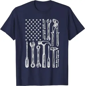 Mechanic Flag Car Repairman Craftsman Vintage American Flag T-Shirt