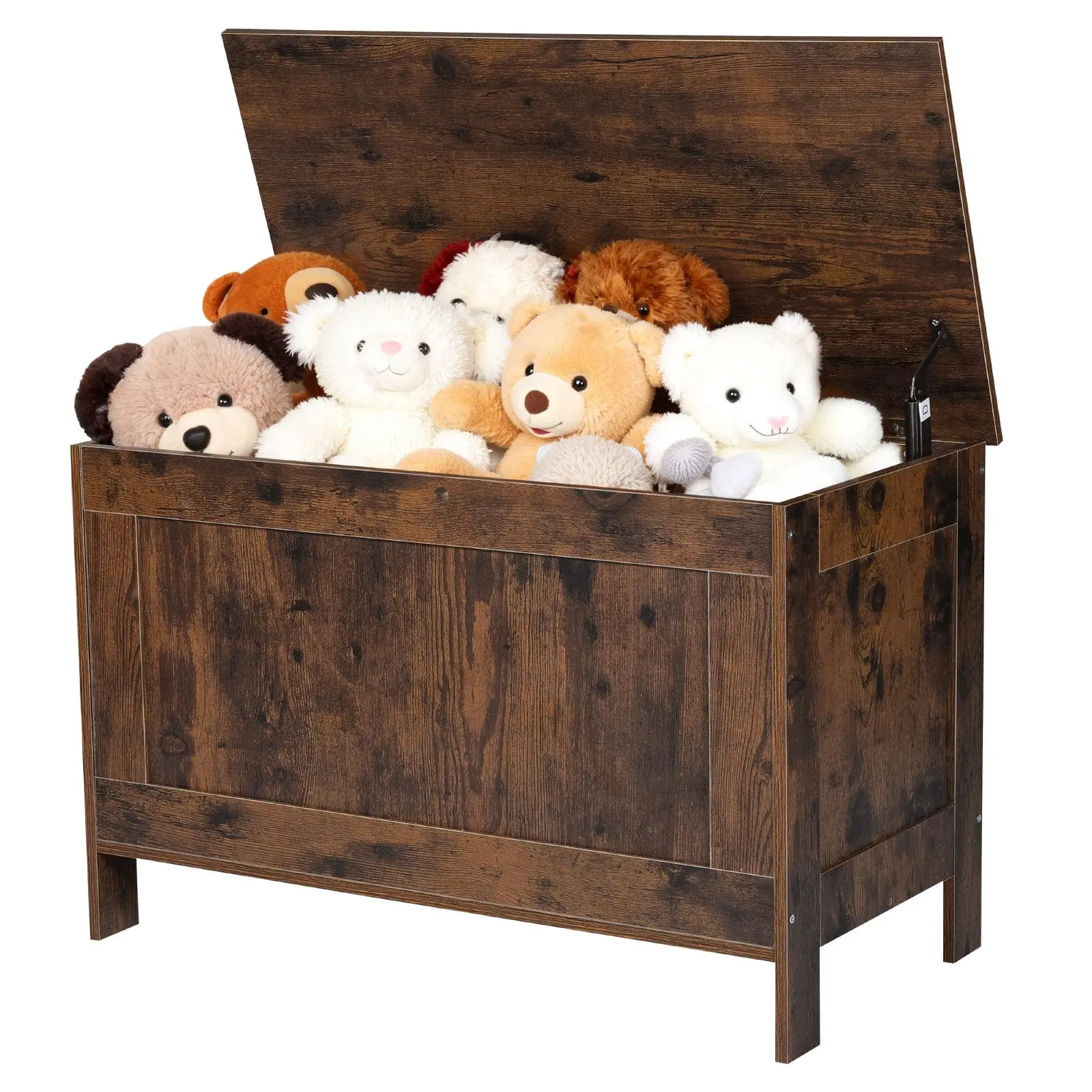 【SummerFinds】VEVOR Kids Storage Bench, Wooden Toy Box Chest, Large Storage Cabinet with Safety Hinge, Toddlers Retro Storage Bench for Playroom, Living Room or Entryway, 29.7 x 15.3 x 18.9 in, Easy Assembly, Brown