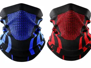 Set of 2 Unisex Neck Gaiters for Cycling, Skiing and Outdoor Sports, Breathable UV Resistant Face Cover with Mesh Panel Design