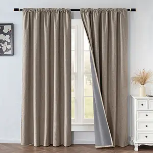 100% Blackout Curtains 2 Panels Rod Pocket and Back Tab 5 Colors 3 Sizes