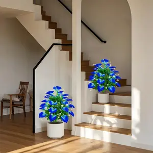 18head Artificial Calla Lily Bouquet Plastic decorative flowers, Ideal for indoor and outdoor decor, Suitable for potted plant arrangements and vase accents, Perfect for wedding decorations, Mother's Day, House Plants Decor