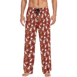 Christmas Gingerbread Candies Mens Pajama Pants Lounge Men's Pajama Bottoms Soft Sleep Pants With Pockets XXL