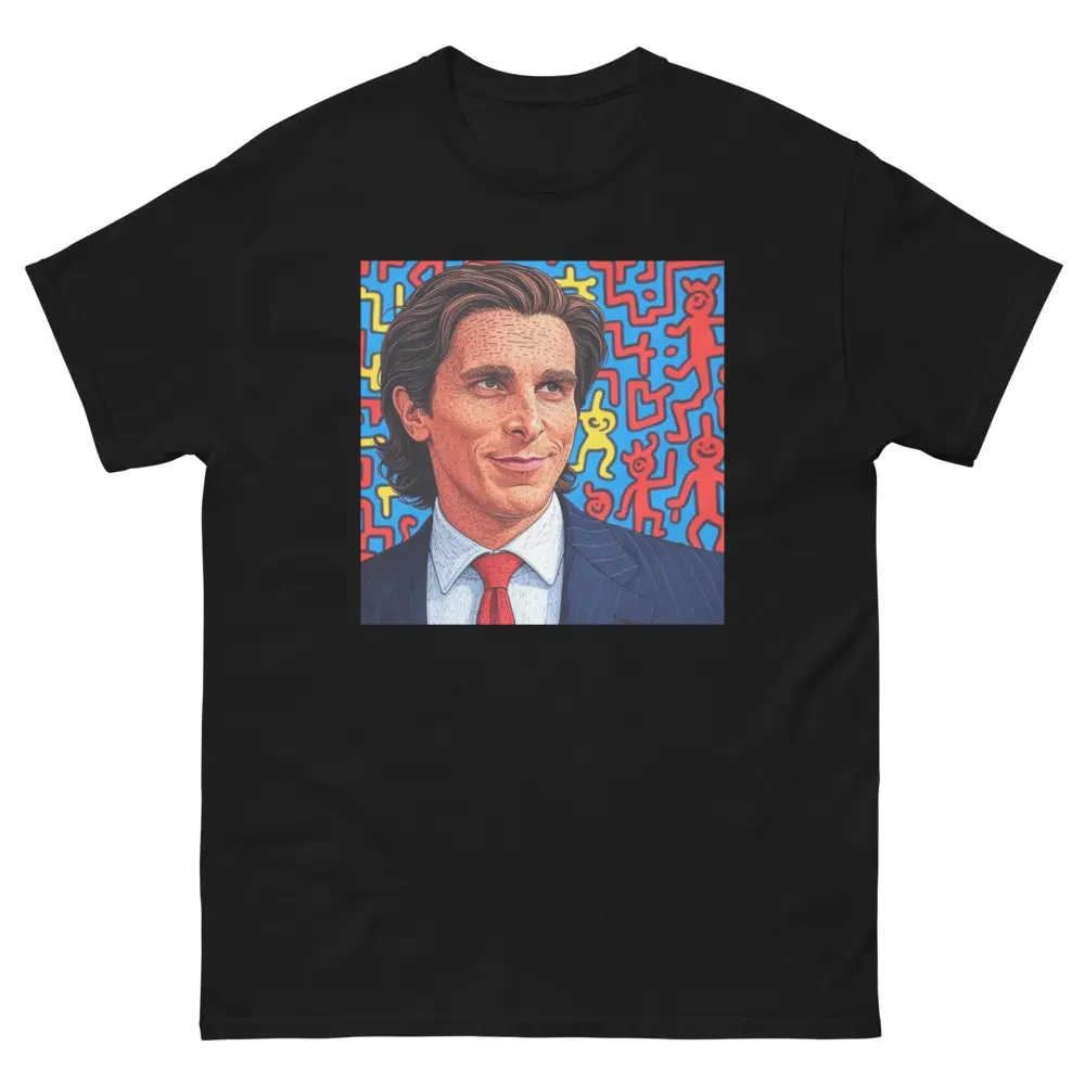Patrick Bateman Haring Style Unisex tee Crew Neck Classic Cotton