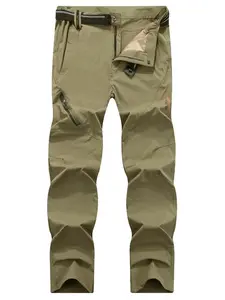 Men's Solid Zipper Pocket Waterproof Quick Drying Pants, Lightweight Hiking Pants, Sports Pants, Regular Fit Casual Outdoor Trousers for Travel, Fishing, Work & Adventure