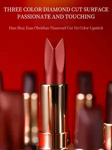 【1 Triple-Color】Long-lasting triple-color lipstick that doesn't transfer to cups andnot easy to fade, featuring a color-changing matte finish that provides hydration without transferring.