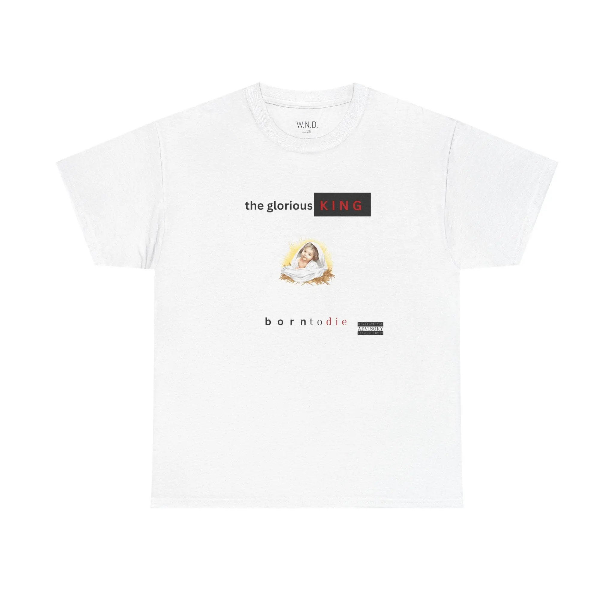 T‑Shirt — “the glorious KING” Retro Baby Portrait Graphic Tee