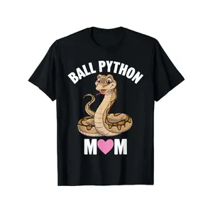 [100% Cotton] 100% Cotton Women's & 's Ball Python Snake Lover T-Shirt - Cute Ball Python Mom & Python Heart Design, 100% Cotton Casual Short Sleeve Tee with "Ball Python Mom" Slogan, Sizes S-XXXL for Reptile Owners & Pet Lovers