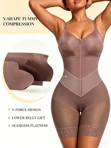 1 Count Women's V-Shaped Waist Compression Bodysuit, Fajas, Waist Cinching and Butt Lifting Body Shaper, Colombian Shapewear, Fajas Colombianas Moldeadoras, Breathable Adjustable Shoulder Straps Jumpsuit, Suitable for Fitness & Yoga