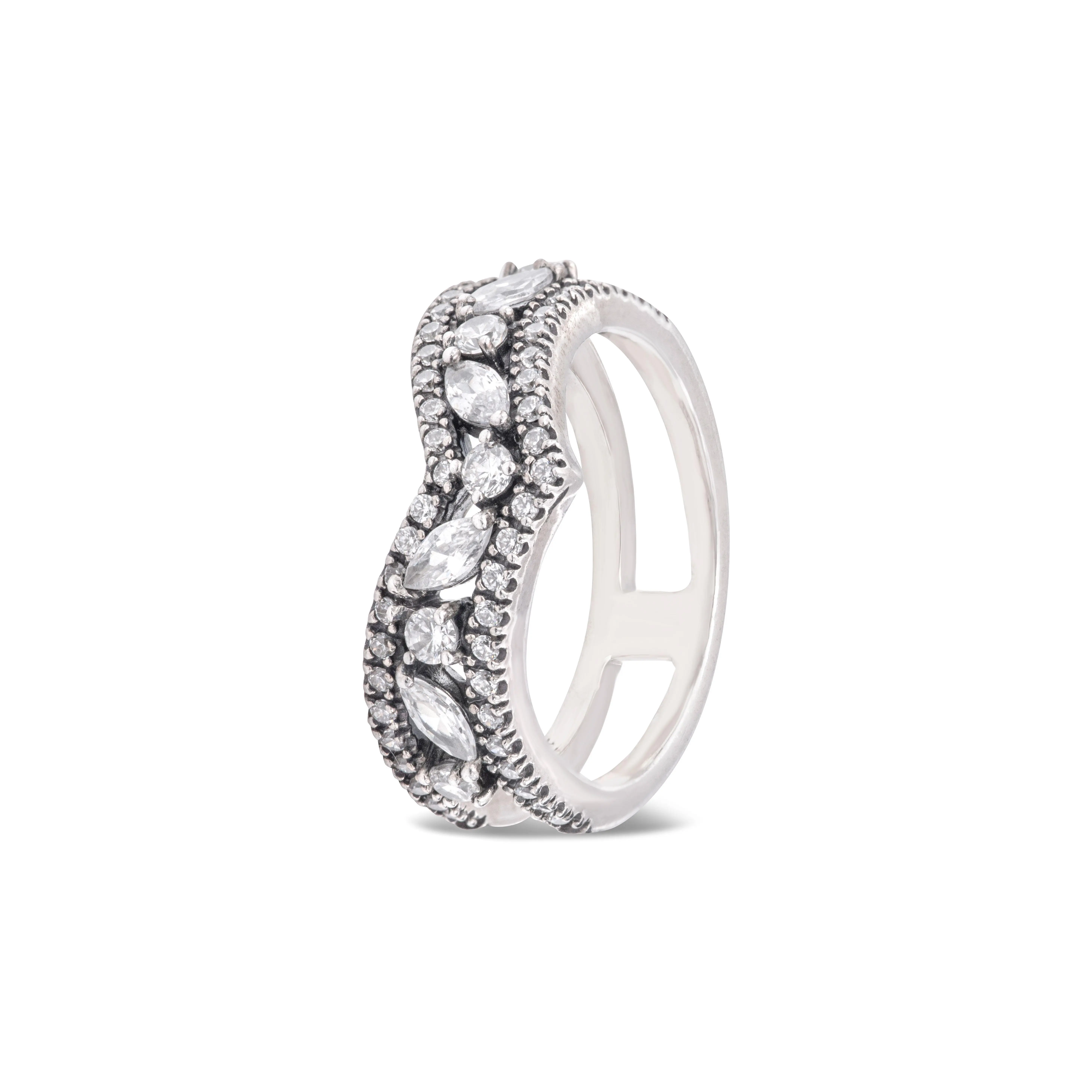 Pandora Sparkling Marquise Double Wishbone Ring - 199095C01-52