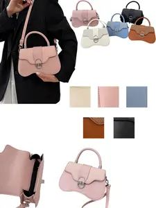 2026 New Marbled Retro Baguette Crossbody Bag, Lock Closure Flip Cover, PU Material, Multi-Color Options, Ideal for Daily Commute and Outing