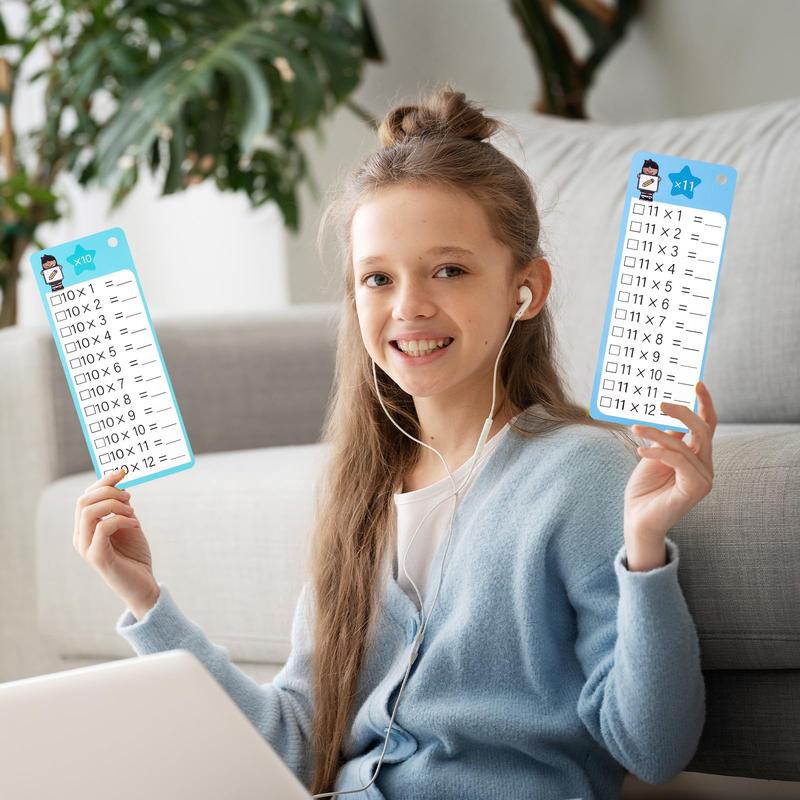 29-Piece Multiplication & Division Flash Cards – Math Game Set with 4 Dry Erase Pens and 2 Rings