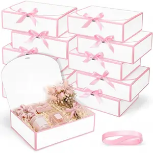 10PCS Gift Box Set With Lids,Cupcake Boxes,Bridesmaid Proposal Box with Ribbon,Best Man Proposal Boxes,Chocolate Candy Boxes for Graduation Gifts,Baking Supplies,Gift Boxes With Bow Ribbon Packaging Suitable For Weddings,Engagements,Birthday,Baby Shower